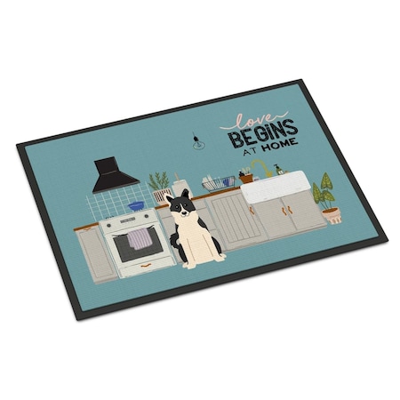 Carolines Treasures 18 x 27 in. Russo-European Laika Spitz Kitchen Scene Indoor or Outdoor Mat CK7733MAT
